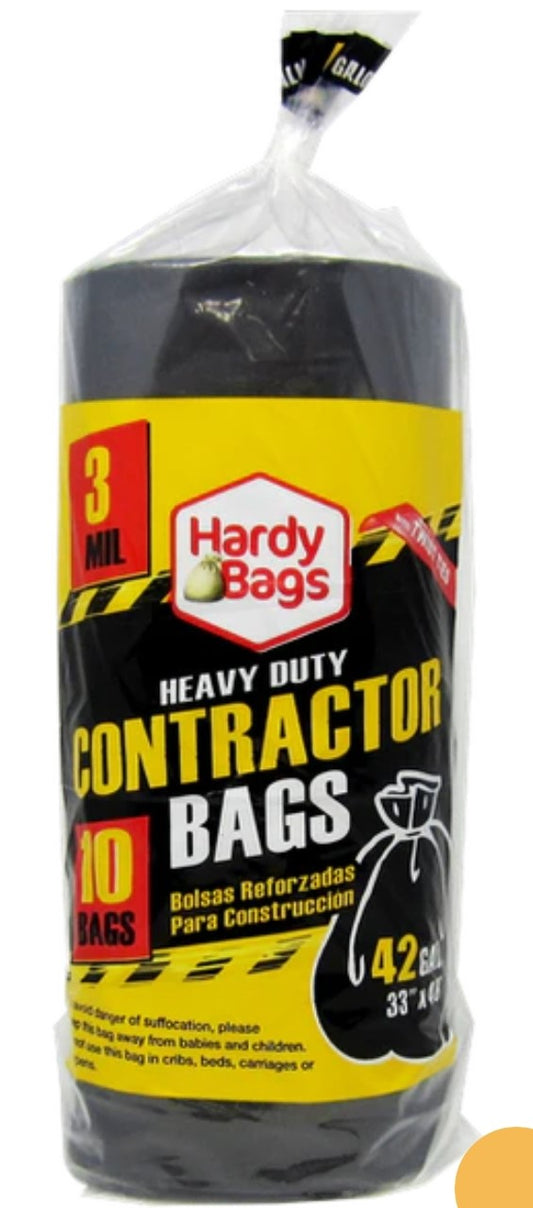 Heavy Duty Contractor Bags 3MIL 33x48''10 Count 42 Gallon