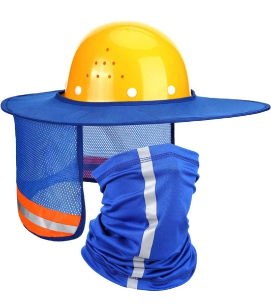 2pcs hard Hat Sun Shade, Full Brim Mesh Neck Sun Shield