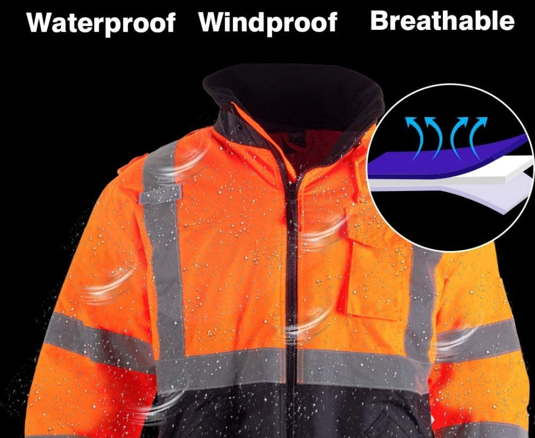 Zodok Hi-Vis Class 3 Safety Bomber Jacket