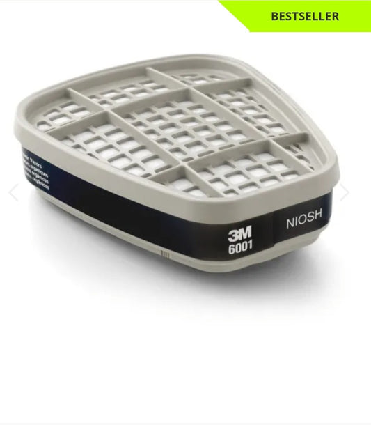 3M 6001 NIOSH-Approved Organic Vapor Cartridge for 3M Respirators